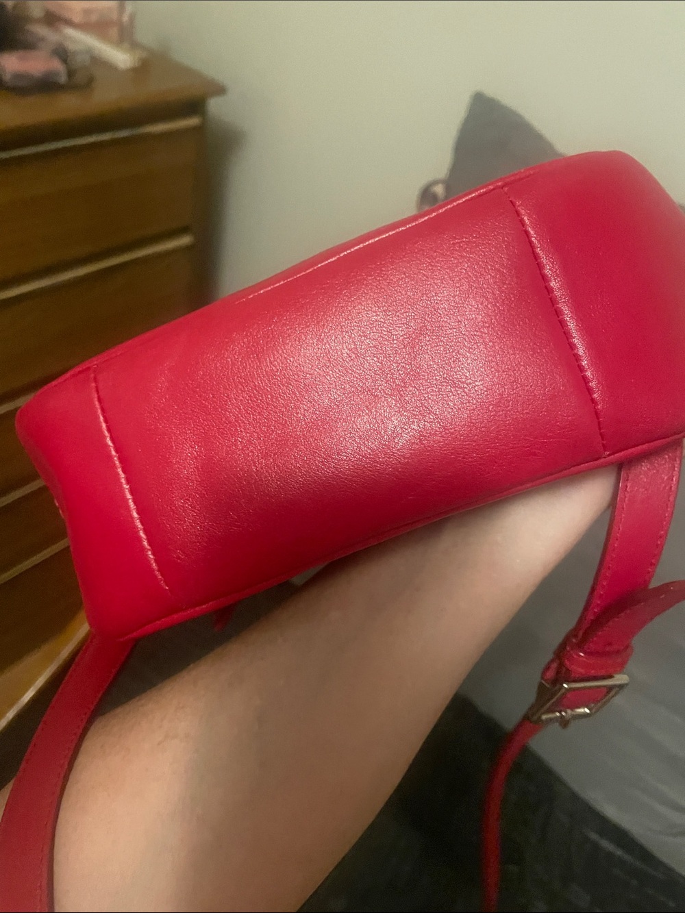 Coach Red Leather & Leopard-Print Crossbody - Picture 8 of 17